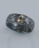 Palladium ans sterling diamond ring
