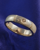 Gold and palladium /sterling diamond ring