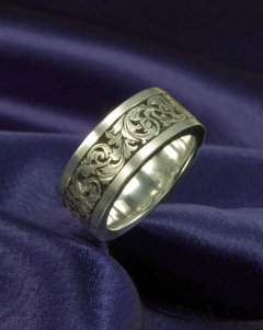 Hand Engraved Scroll ring
